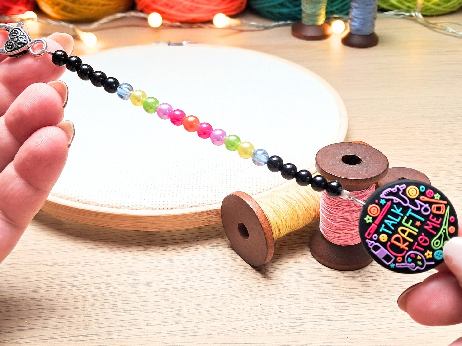 Funny 'Talk To Me Crafty' Scissor Fob with Protection Bead