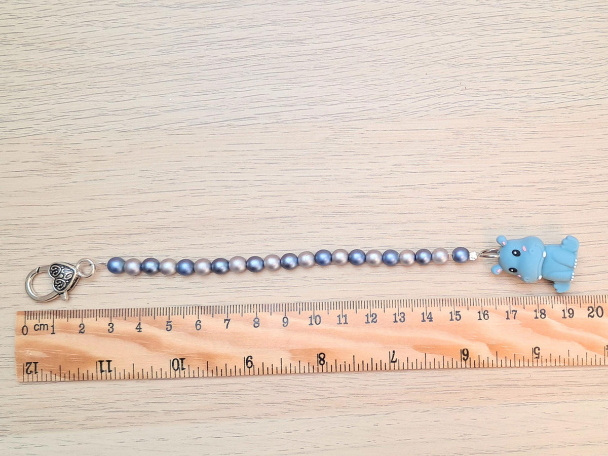 Hippo Scissor Fob with Protection Bead