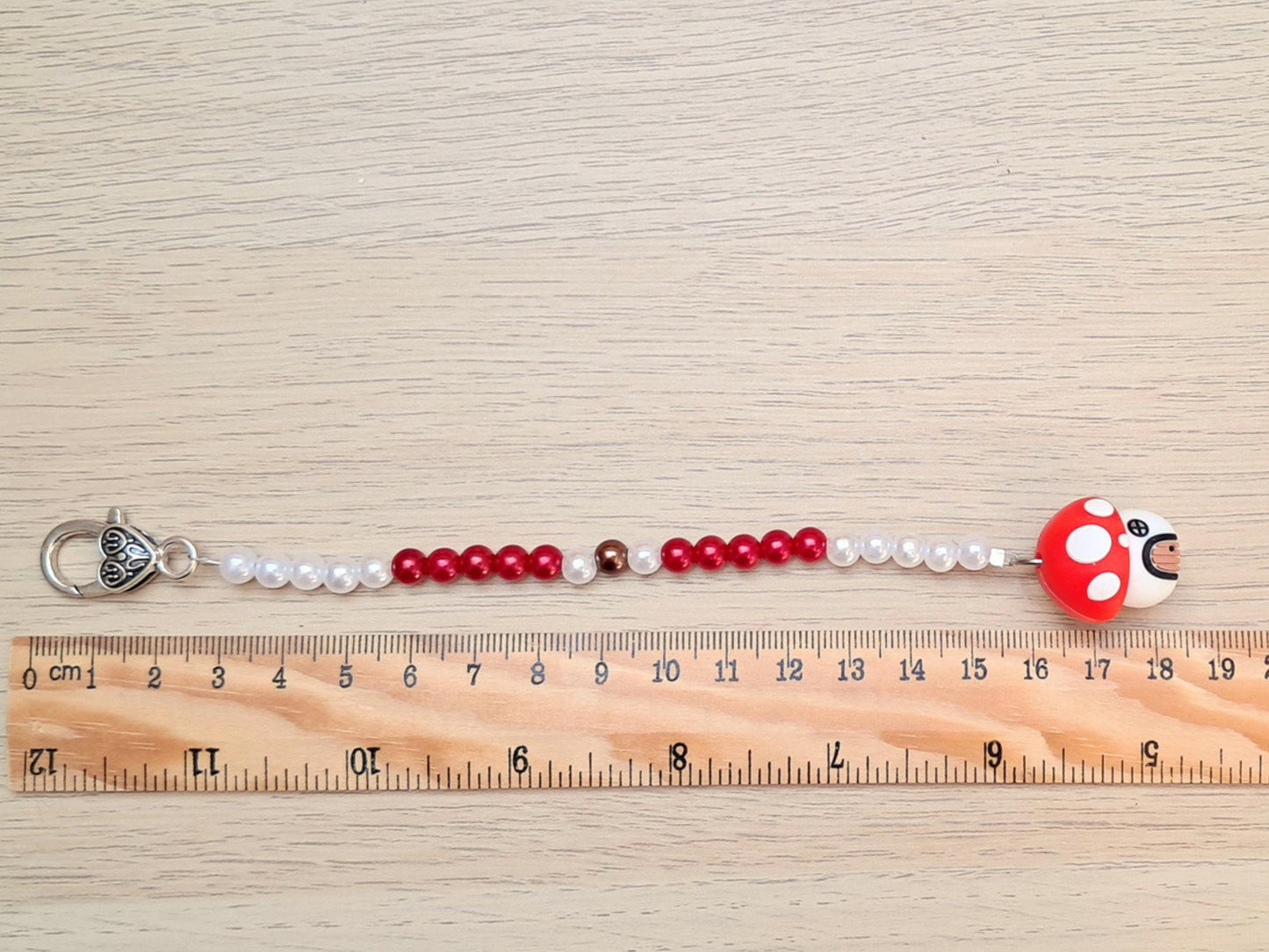 Mushroom Cottage Scissor Fob with Protection Bead