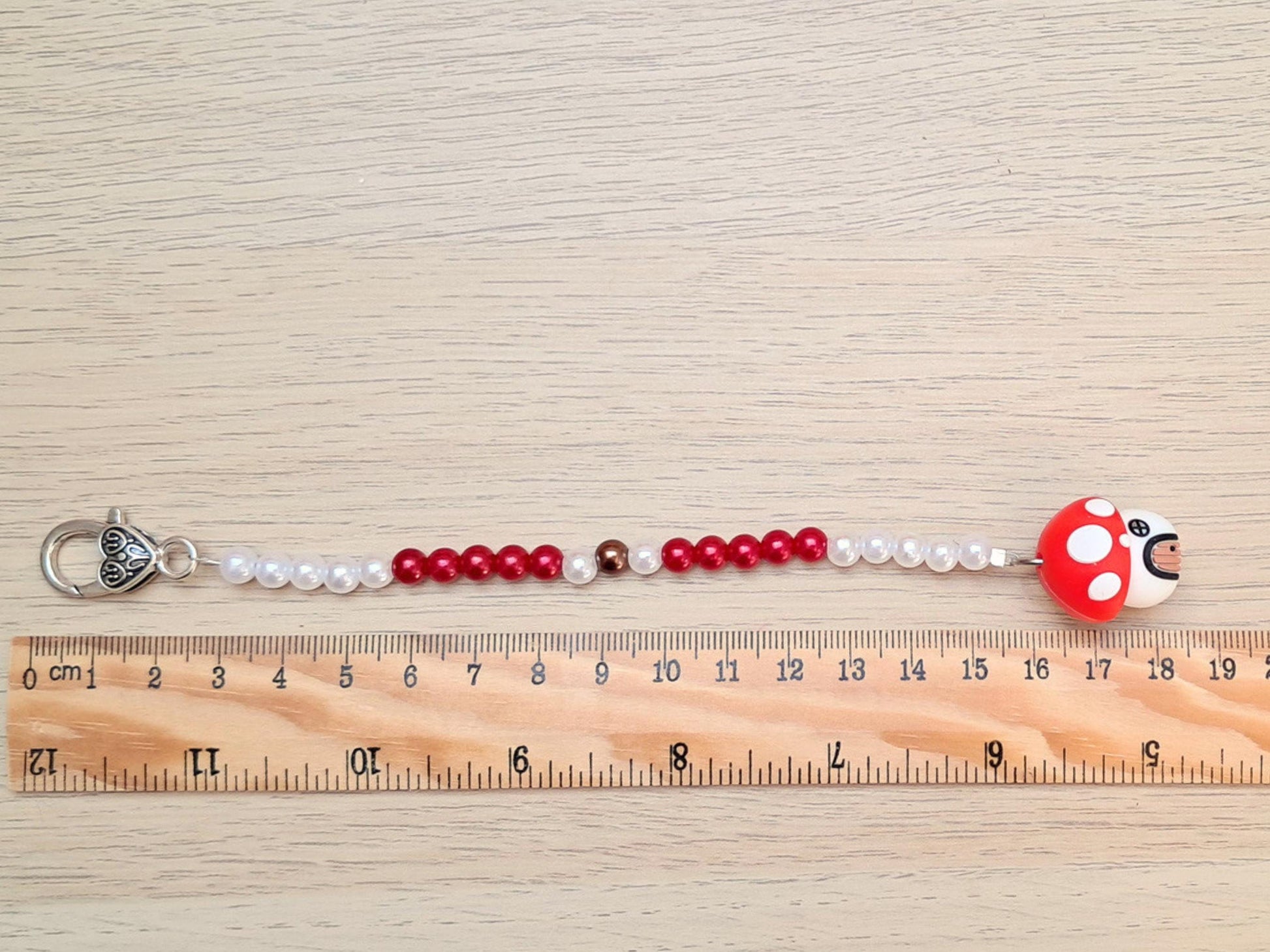 Mushroom Cottage Scissor Fob with Protection Bead