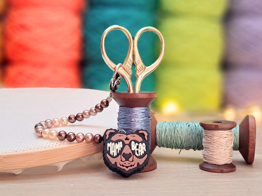Mama bear Scissor Fob with Protection Bead