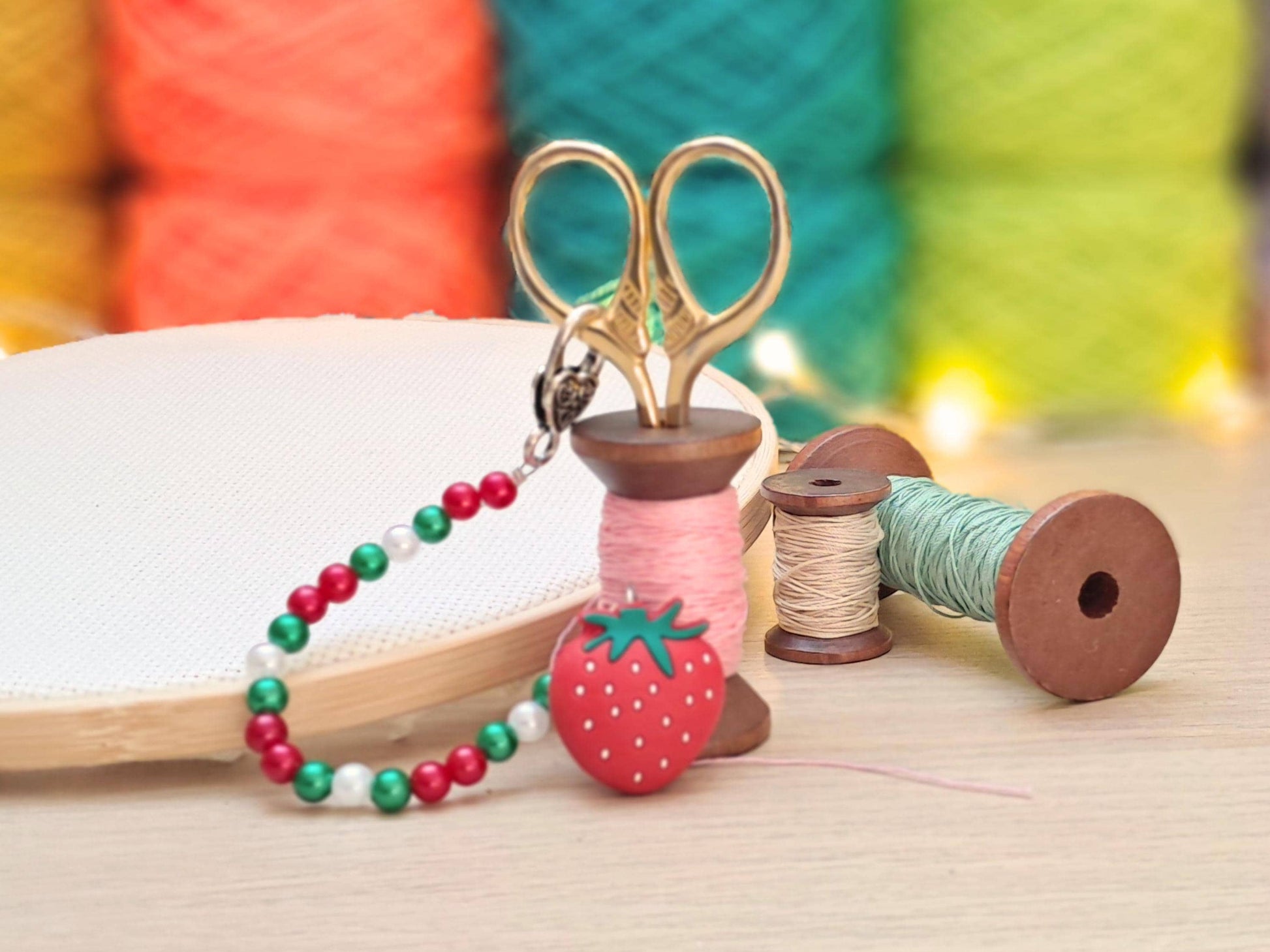 Strawberry Scissor Fob with Scissor Protection