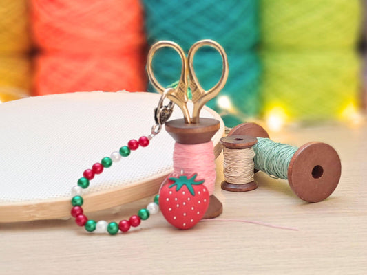 Strawberry Scissor Fob with Scissor Protection