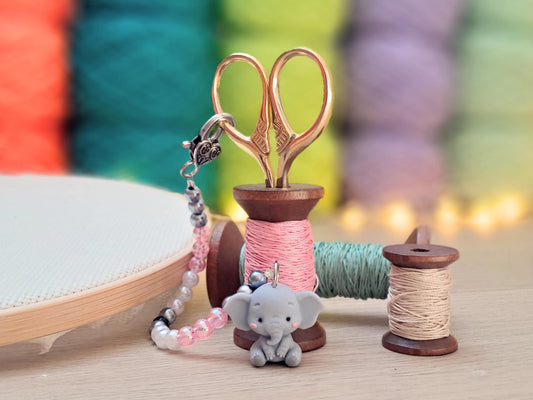 Cute Elephant Scissor Fob with Protection Bead