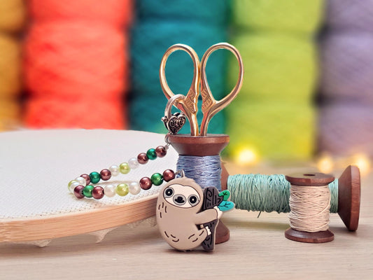 Sloth Scissor Fob with Protection Bead