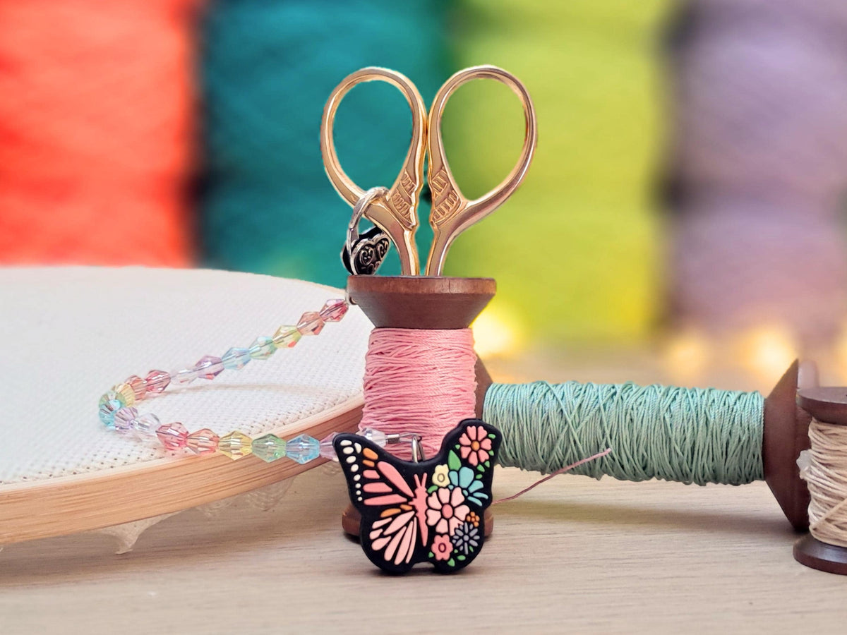 Butterfly Flower Scissor Fob with Scissor Protection