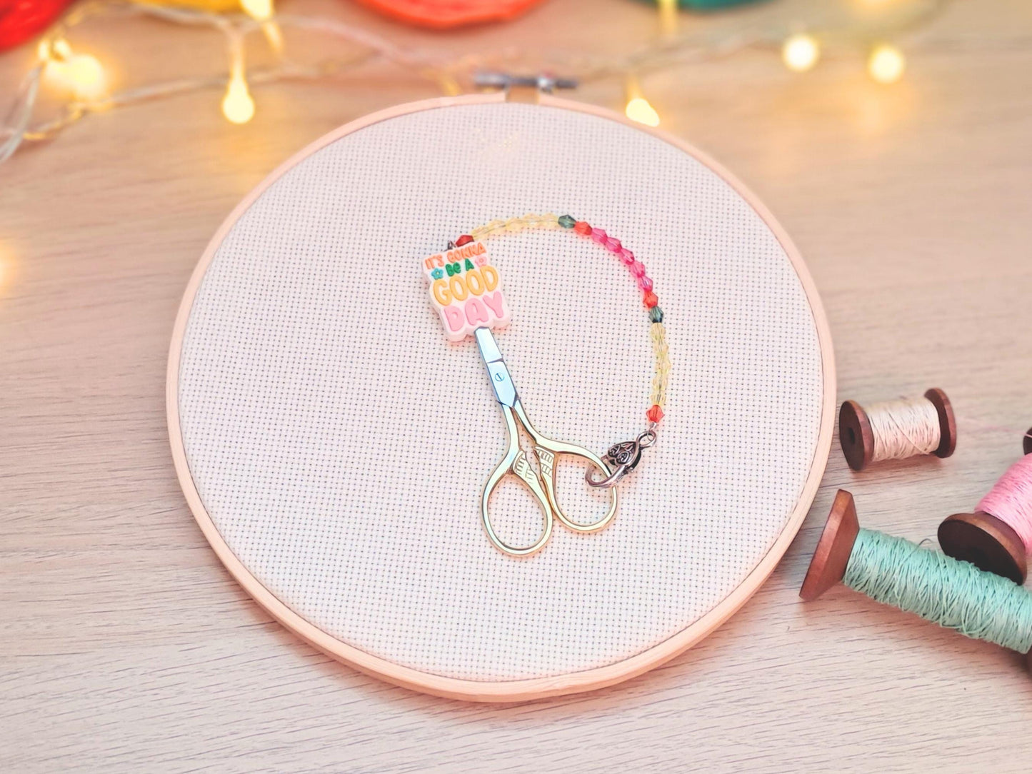 Spring Snail Scissor Fob with Protection Bead