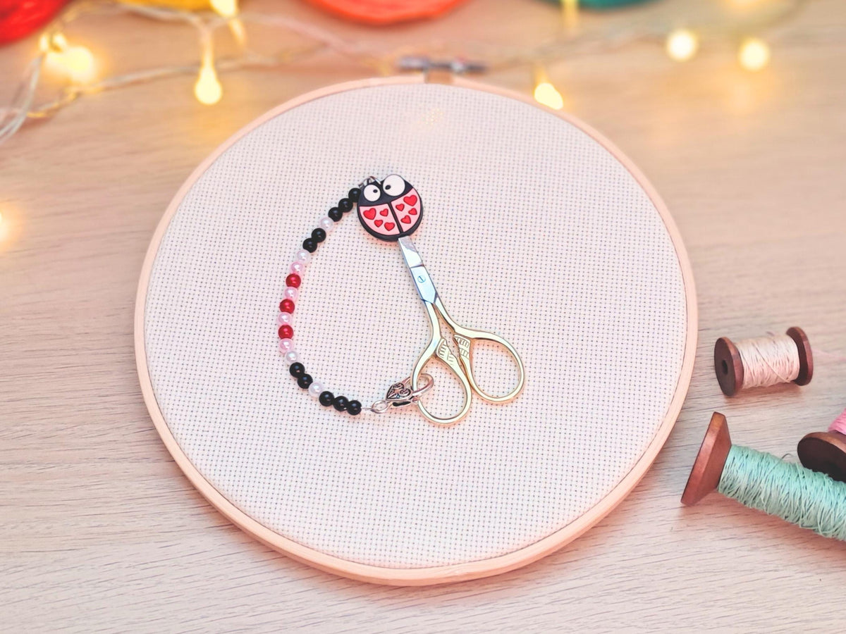 Ladybird Scissor Fob with Protection Bead