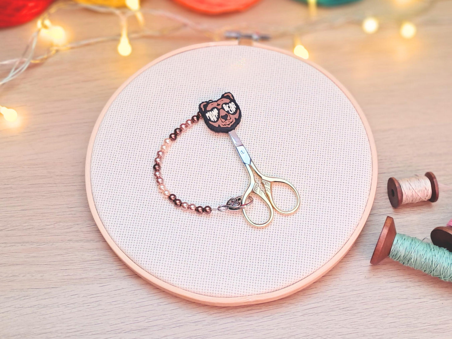 Mama bear Scissor Fob with Protection Bead