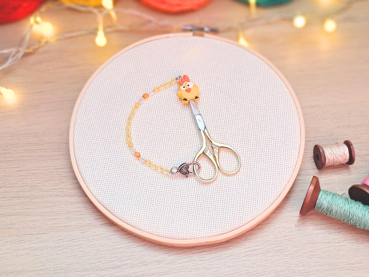 Chick Scissor Fob with Protection Bead