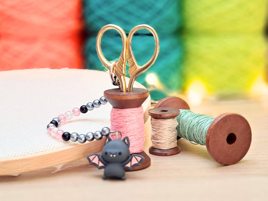 Cute Bat Scissor Fob with Protection Bead