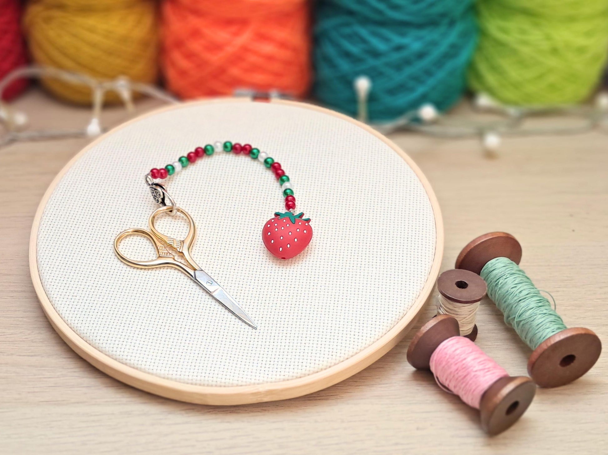 Strawberry Scissor Fob with Scissor Protection