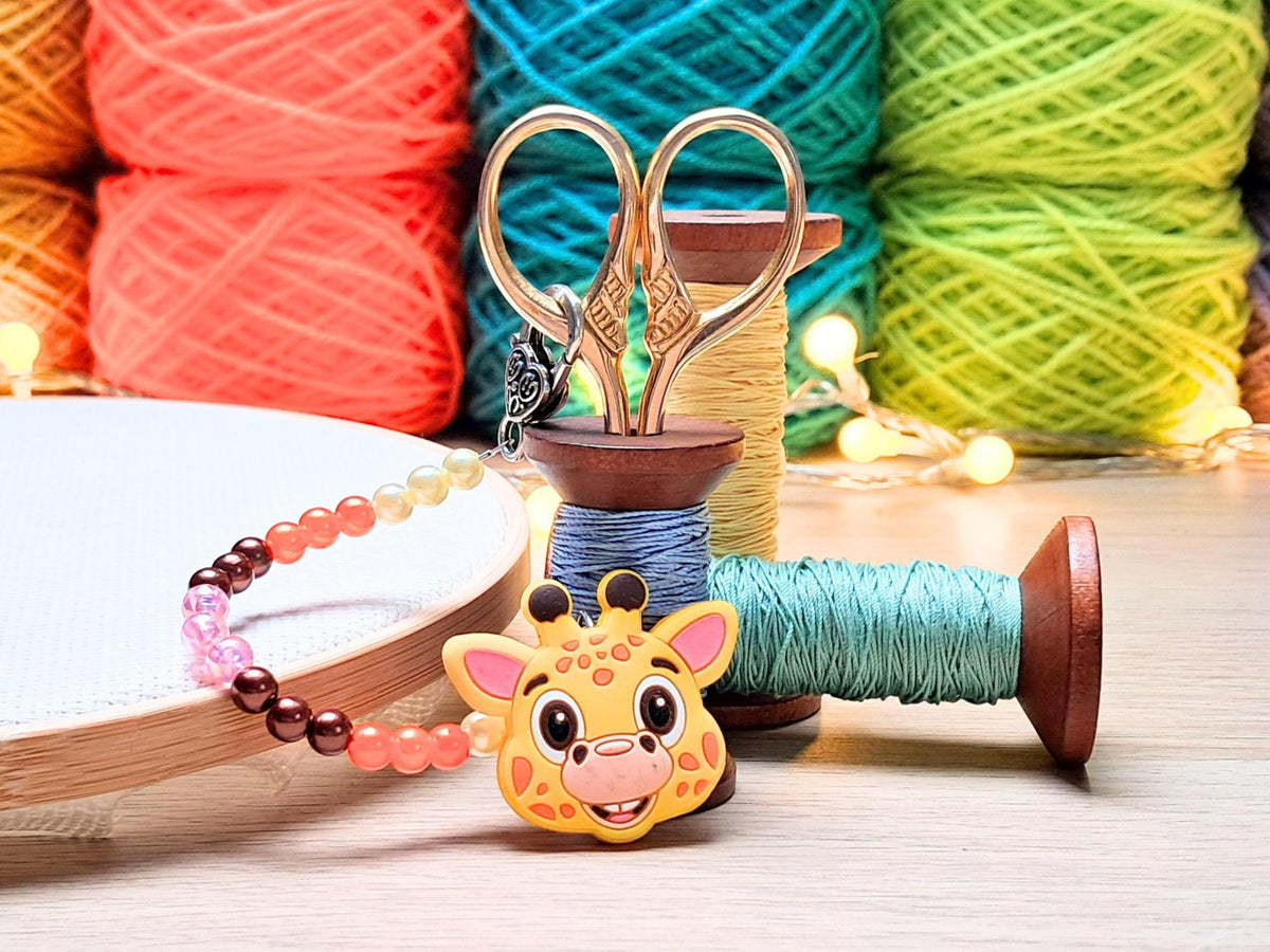 Giraffe Scissor Fob and Protection Bead