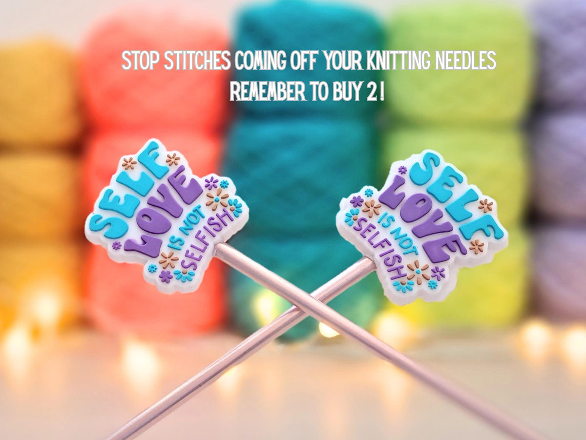 Self Love Silicone Bead Stitch Stopper, Mindful Scissor Tip Protector, Knitting Needle Crochet Project Saver, WIP Bag Tools Notions