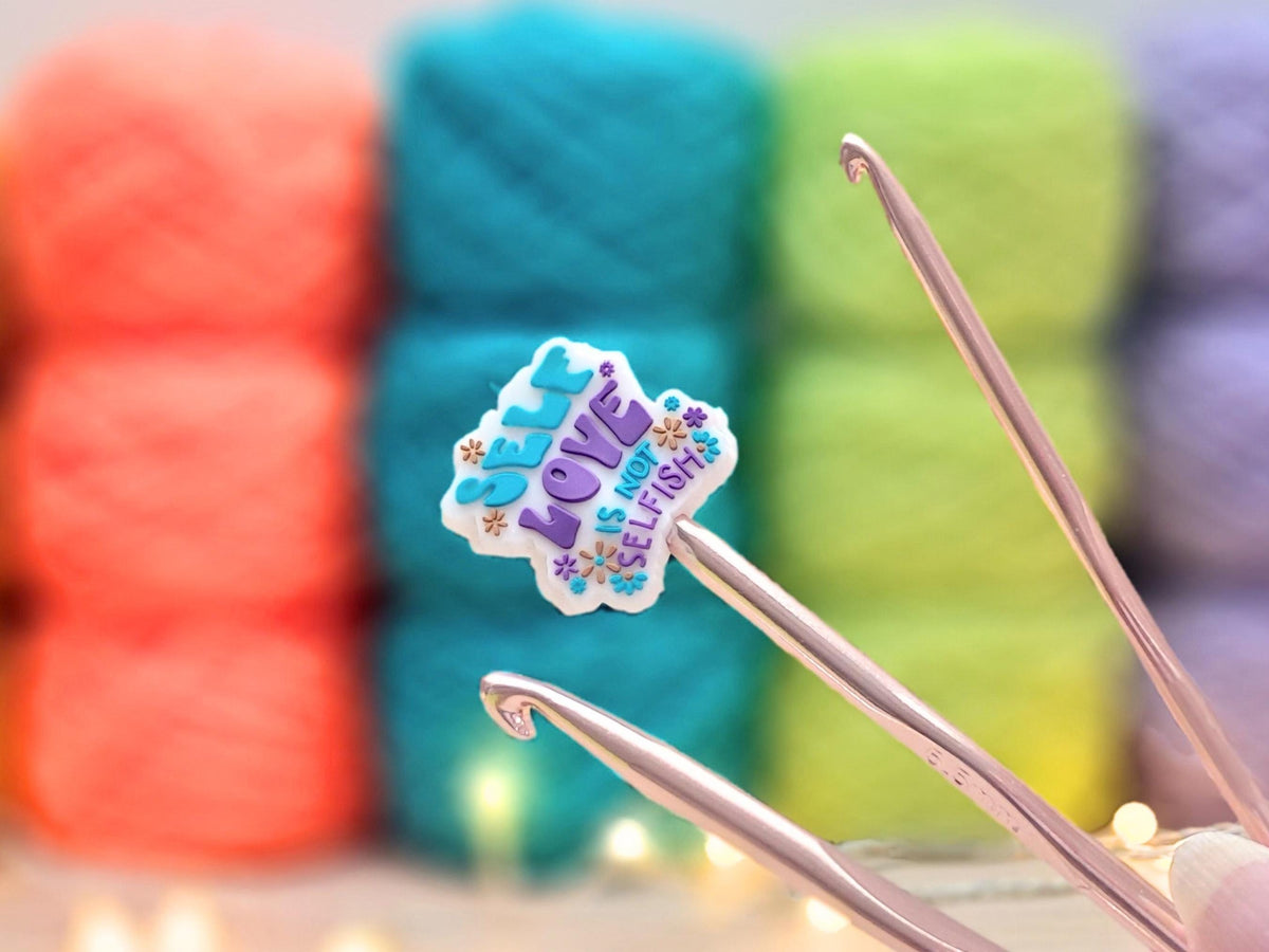 Self Love Silicone Bead Stitch Stopper, Mindful Scissor Tip Protector, Knitting Needle Crochet Project Saver, WIP Bag Tools Notions