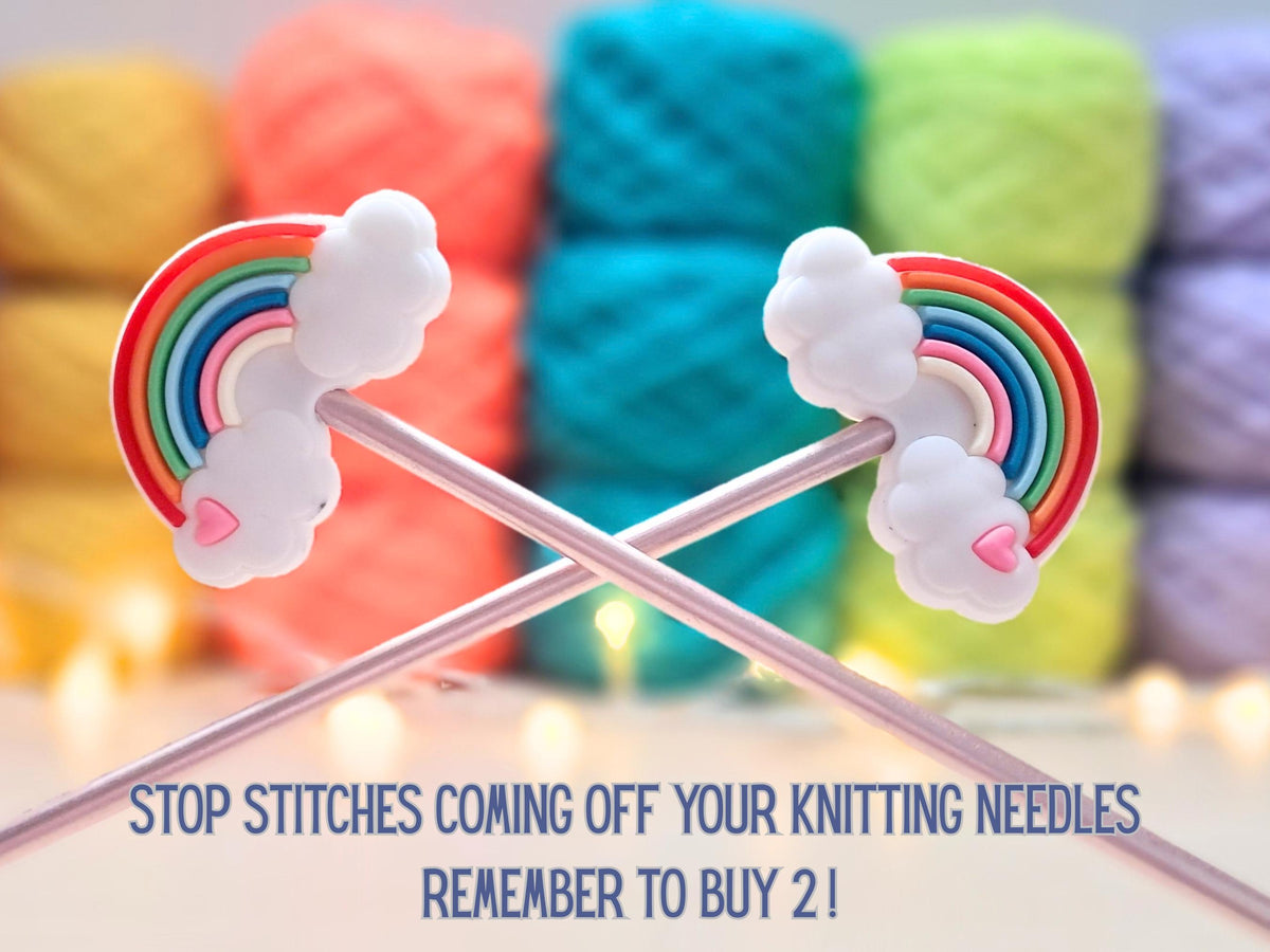 Rainbow Stitch Stopper, Silicone Bead Scissor Tip Protector, Knitting Needle, Crochet Project Saver, WIP Bag Tool Notions, Sewing, Fiber Art