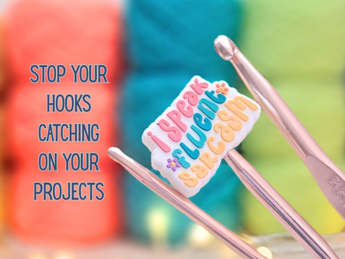 Sarcasm Quote Silicone Bead Stitch Stopper, Funny Scissor Protector, Knitting Needle Crochet Project Saver, WIP Bag Tool Notion Supply