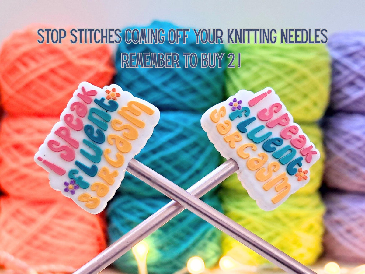 Sarcasm Quote Silicone Bead Stitch Stopper, Funny Scissor Protector, Knitting Needle Crochet Project Saver, WIP Bag Tool Notion Supply