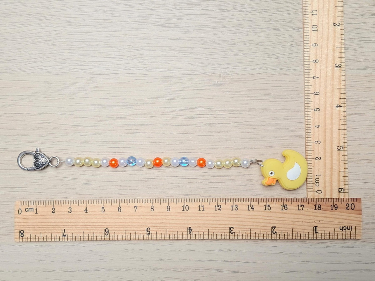 Duck Scissor Fob and Protection Bead, Bird Safety Scissor Keeper, Embroidery Sewing Crochet Knitting Notion, Project Bag Tool Crafters