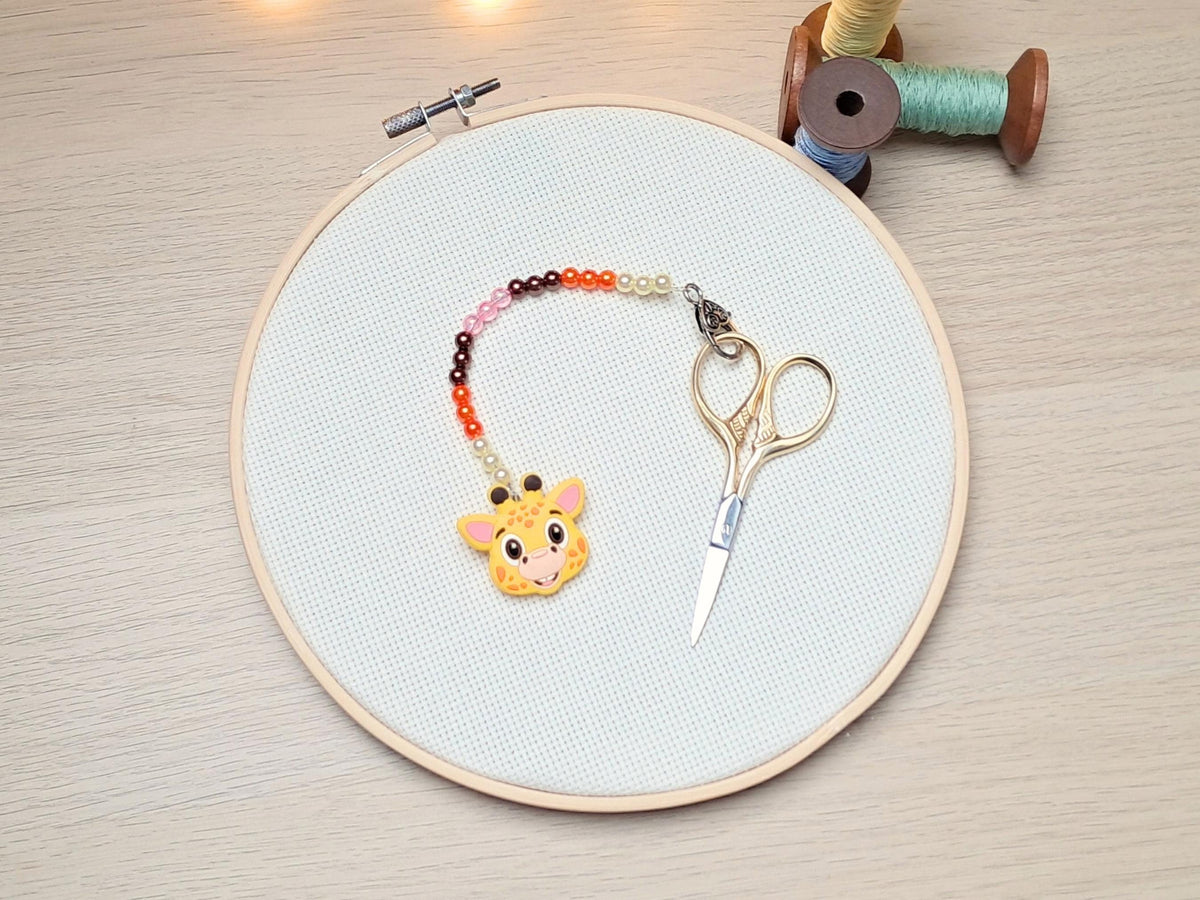 Giraffe Scissor Fob and Protection Bead