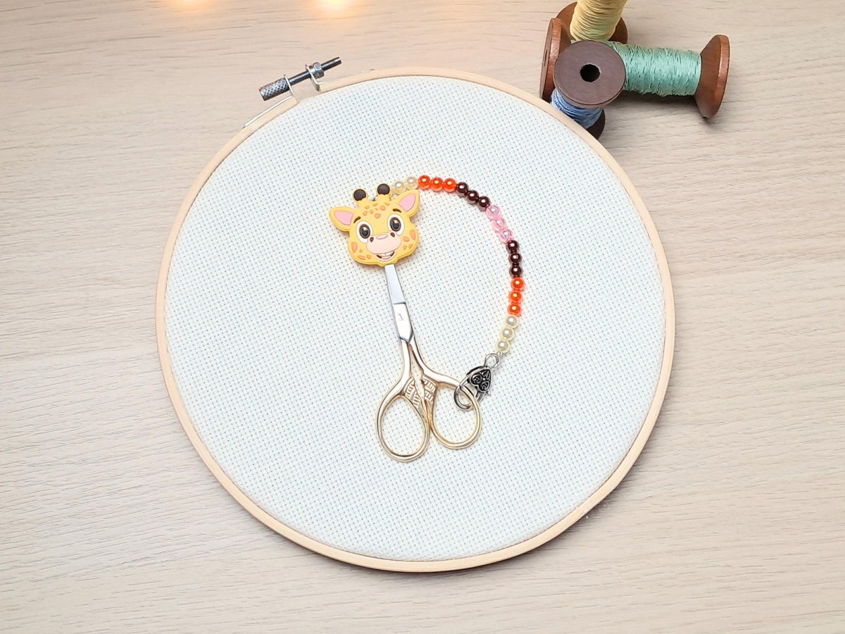 Giraffe Scissor Fob and Protection Bead