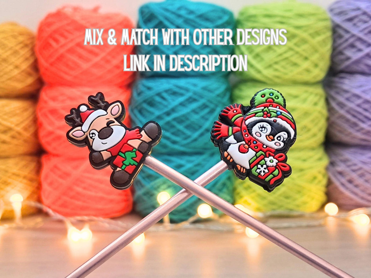 Cute Christmas Penguin With Gift Stitch Stopper