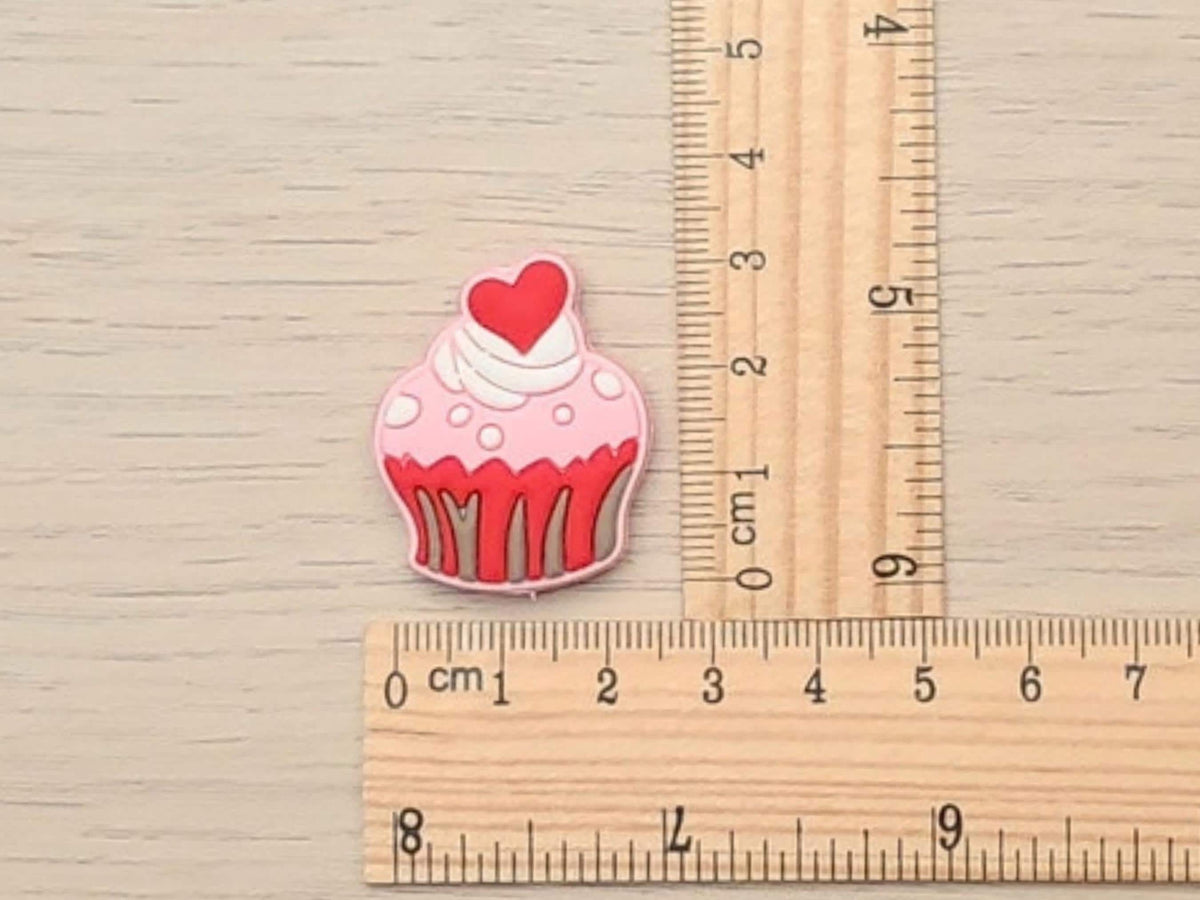 Strawberry Cupcake Stitch Stopper, Silicone Scissor Knitting Needle Crochet Hook Protector, Project Saver, WIP Bag Tool Notion Supply