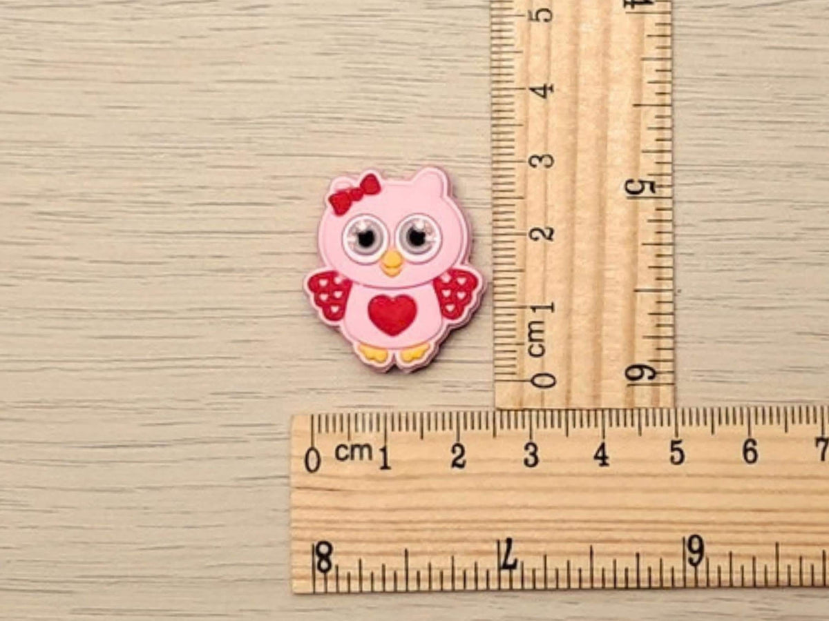 Owl Stitch Stopper, Pink Silicone Bead Scissor Tip Protector, Knitting Needle, Crochet Project Saver, WIP Bag Tool Notion, Sewing