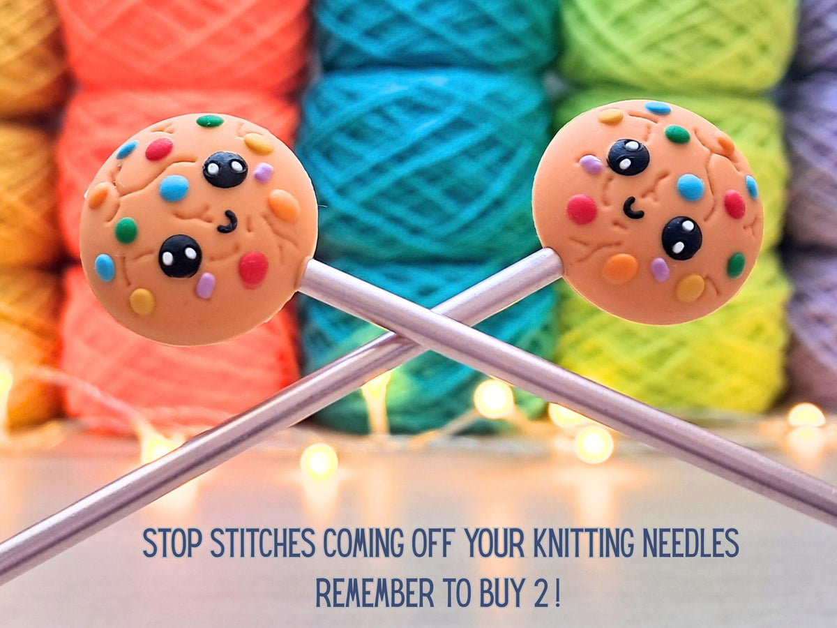 Cookie Stitch Stopper, Biscuit Silicone Bead Scissor Tip Protector, Knitting Needle Cap, Crochet Project Saver WIP Bag Tool Notion Sewing