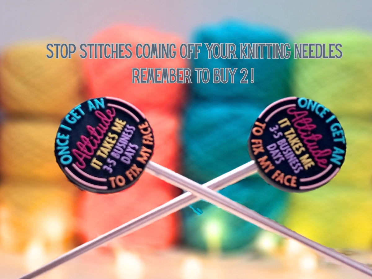 Attitude Stitch Stopper, Silicone Protection Bead, Scissor Tip Protector, Knitting Crochet Embroidery Cross Stitch Crafter, Project Saver