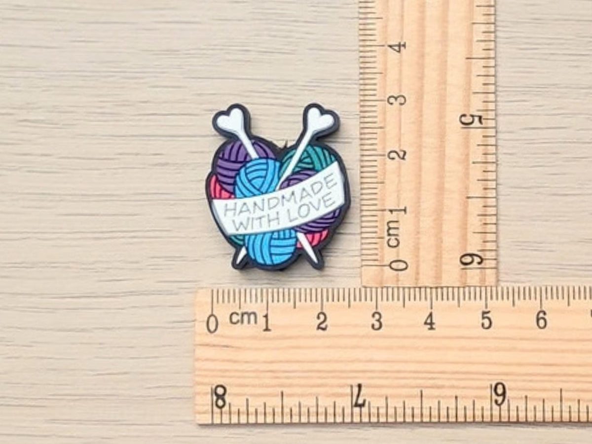 Handmade With Love Stitch Stopper, Yarn Silicone Bead Scissor Tip Protector, Knitting Needle Cap, Crochet Project Saver, Tool Notions