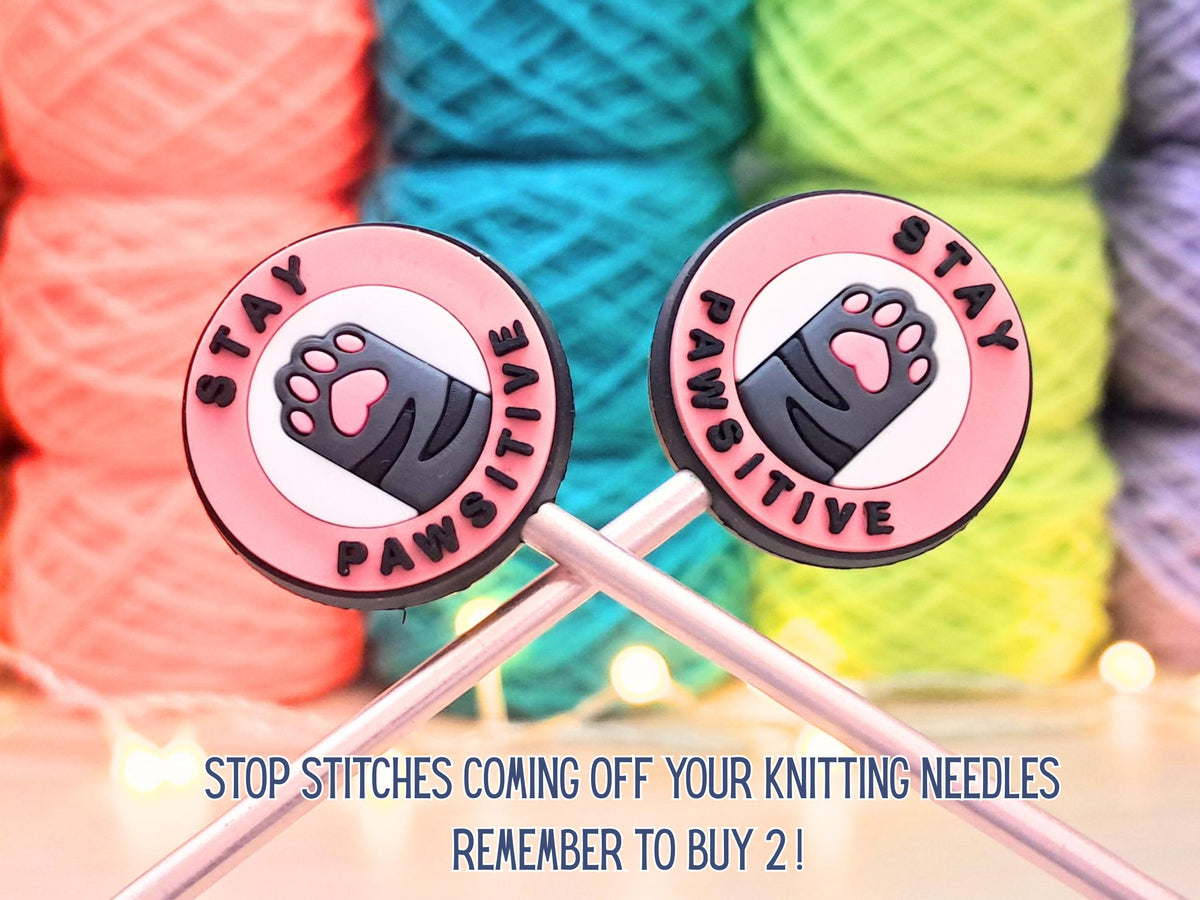 Cat Paw Positive Stitch Stopper, Paws Scissor Tip Protector, Knitting NeedleCap, Crochet Project Saver, WIP Bag Tools Notions Gift