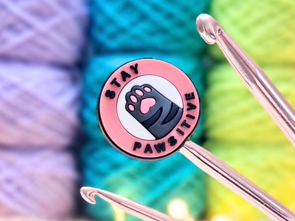 Cat Paw Positive Stitch Stopper, Paws Scissor Tip Protector, Knitting NeedleCap, Crochet Project Saver, WIP Bag Tools Notions Gift