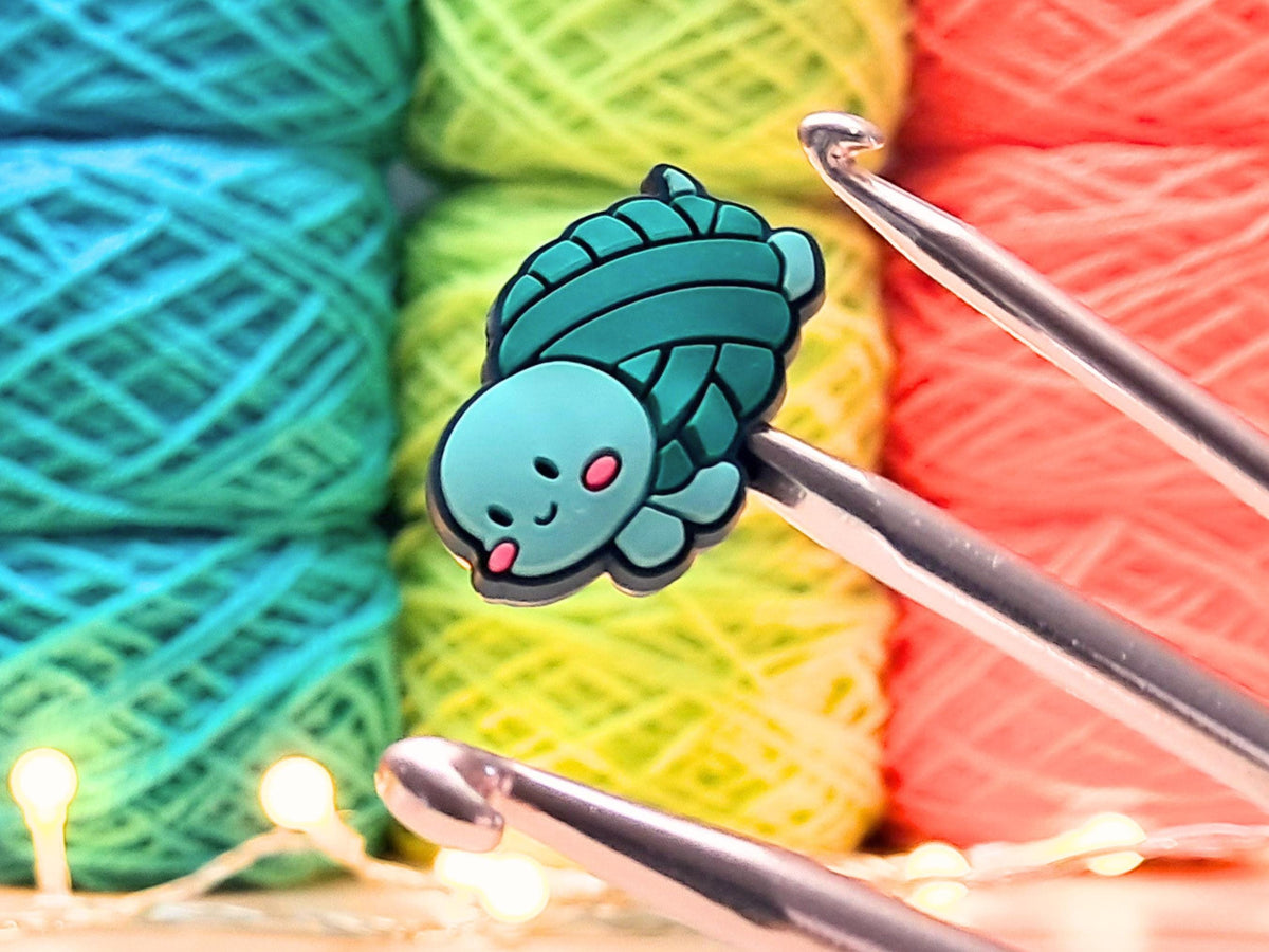 Turtle Stitch Stopper, Yarn Animal Silicone Bead Scissor Tip Protector, Knitting Needle Cap, Crochet Project Saver, WIP Bag Notion, Sewing