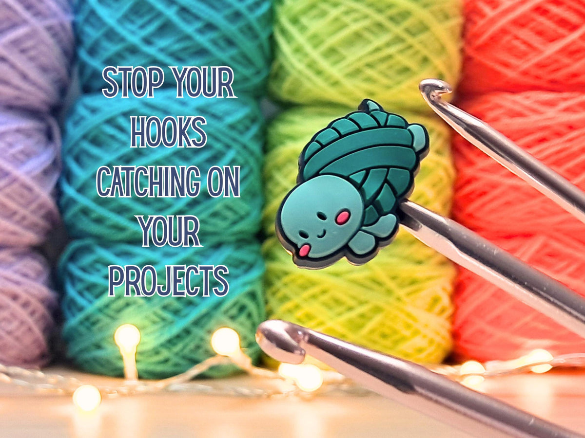 Turtle Stitch Stopper, Yarn Animal Silicone Bead Scissor Tip Protector, Knitting Needle Cap, Crochet Project Saver, WIP Bag Notion, Sewing