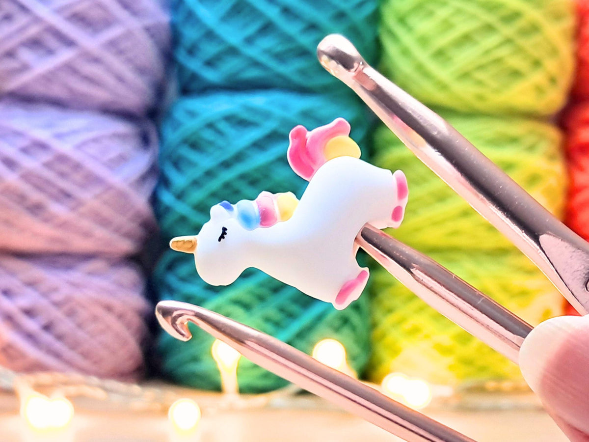 Unicorn Stitch Stopper, Silicone Bead Scissor Tip Protector, Knitting Needle Cap, Crochet Project Saver, WIP Bag Tool Notions, Sewing
