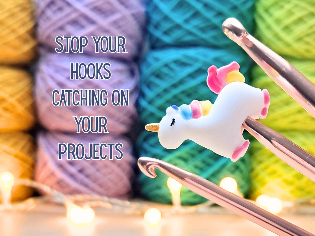 Unicorn Stitch Stopper, Silicone Bead Scissor Tip Protector, Knitting Needle Cap, Crochet Project Saver, WIP Bag Tool Notions, Sewing