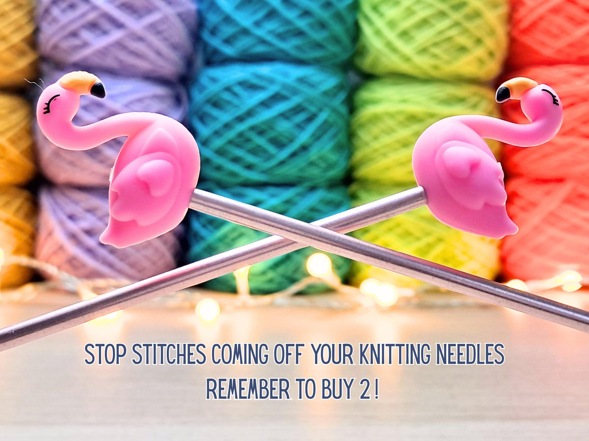 Flamingo Stitch Stopper, Scissor Tip Protector, Knitting Needle Cap, Crochet Project Saver, WIP Bag Tools Notions Accessories Supplies