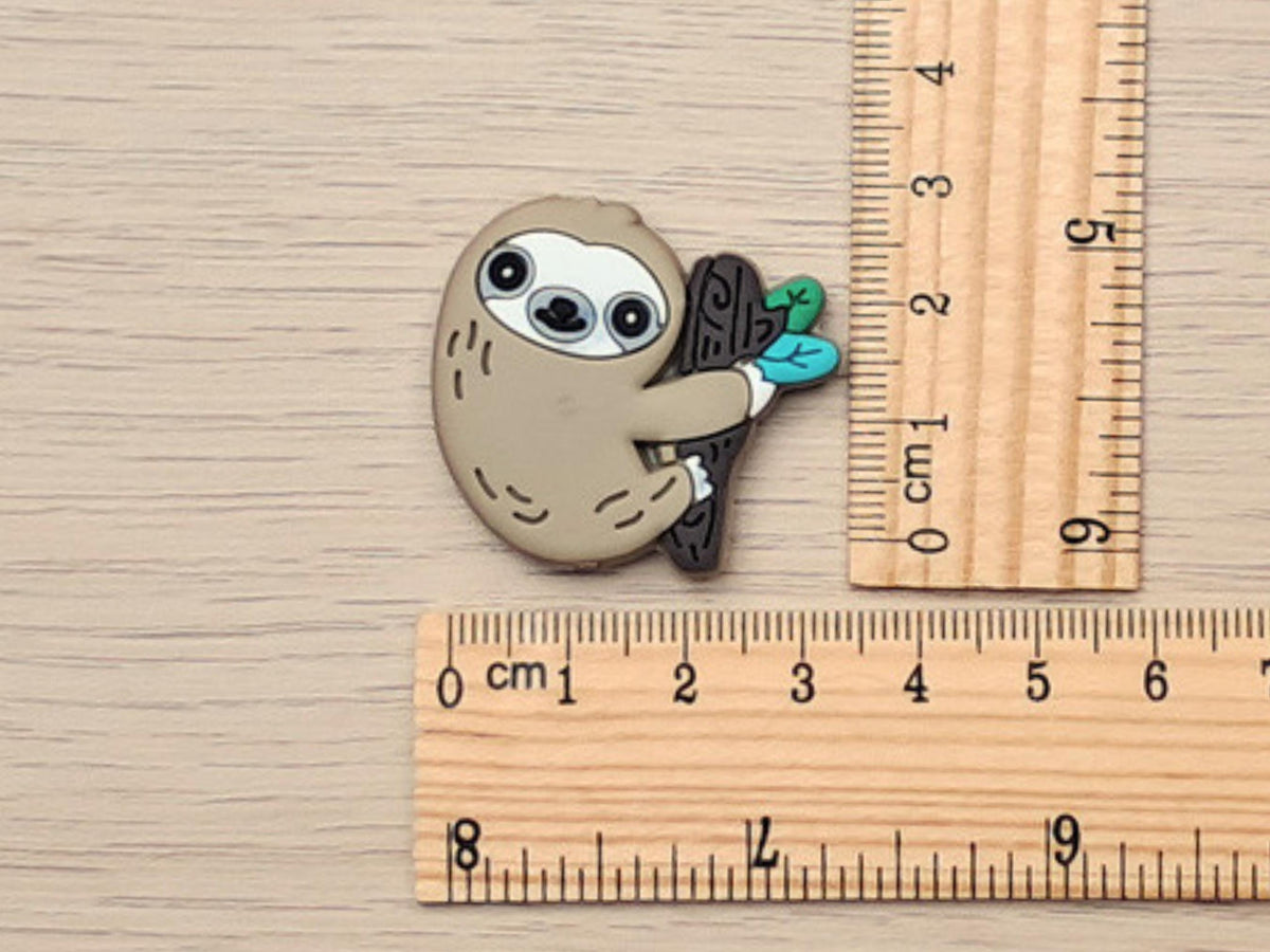 Sloth Silicone Bead Stitch Stopper (2D), Tropical Scissor Tip Protector, Knitting Needle Crochet Project Saver, WIP Bag Tools Notion Supply