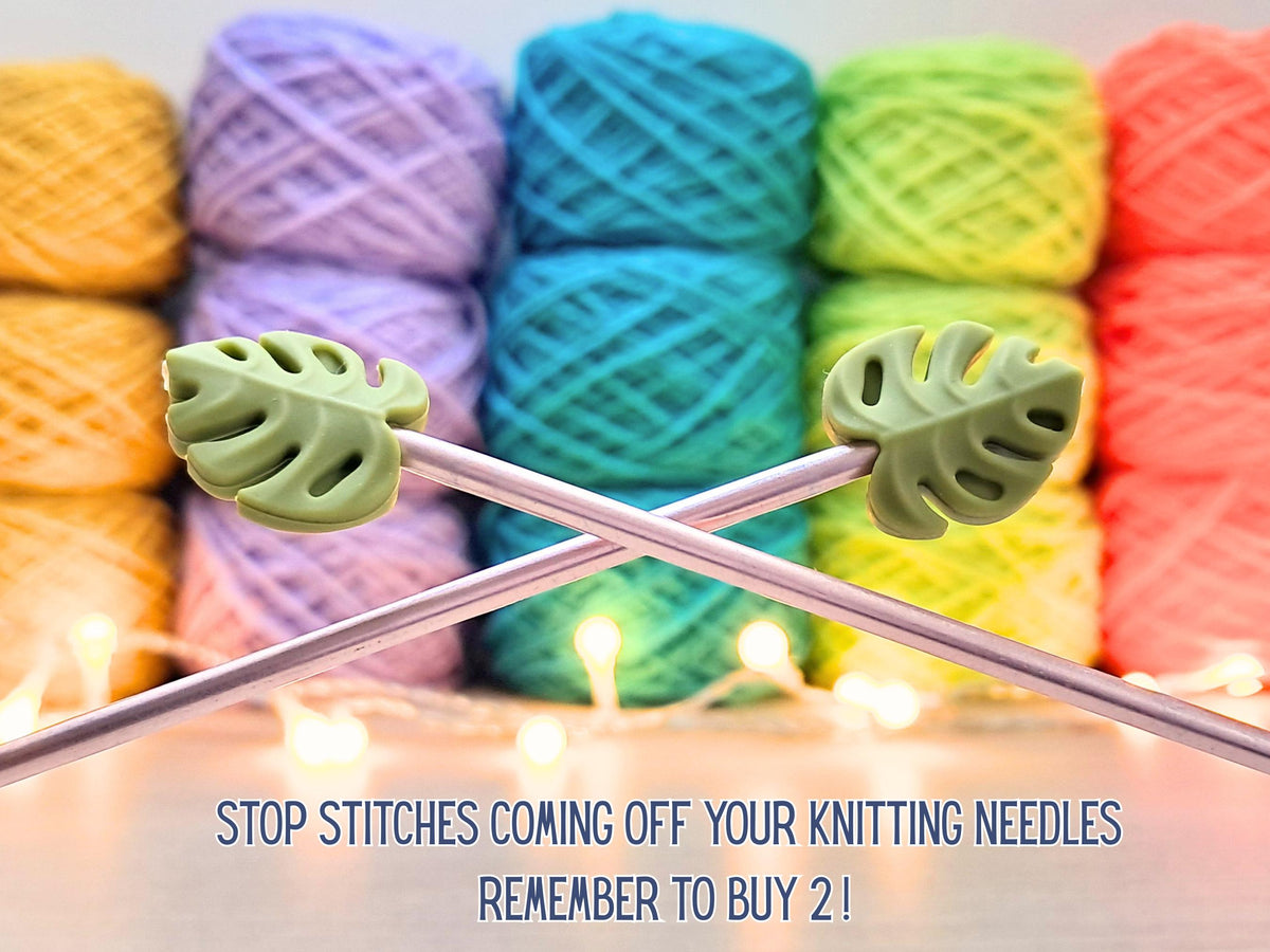Monstera Leaf Stitch Stopper, Tropical Plant Silicone Scissor Tip Protector, Project Saver, Knitting Needle Cap, Crochet Hook End