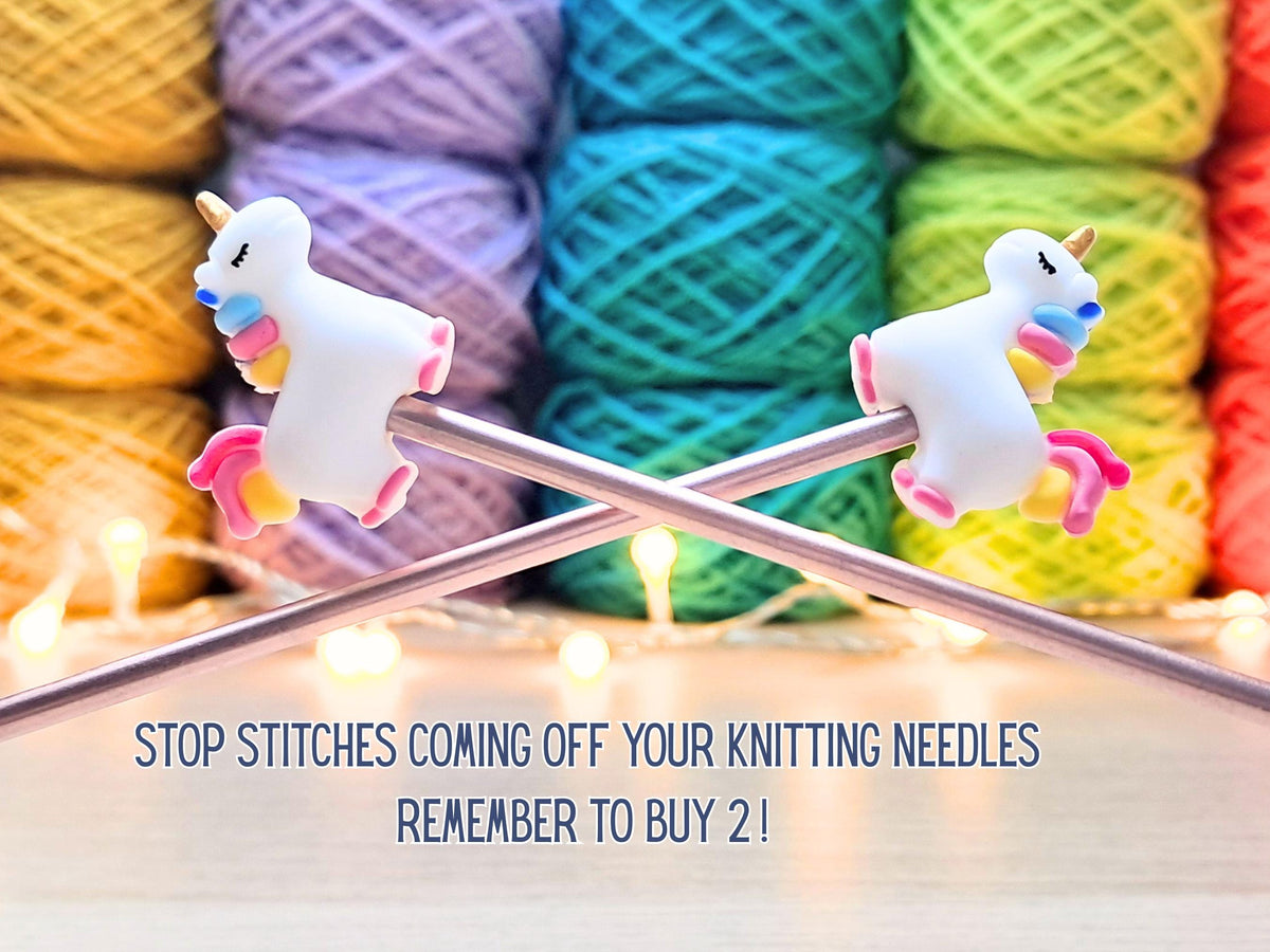 Unicorn Stitch Stopper, Silicone Bead Scissor Tip Protector, Knitting Needle Cap, Crochet Project Saver, WIP Bag Tool Notions, Sewing