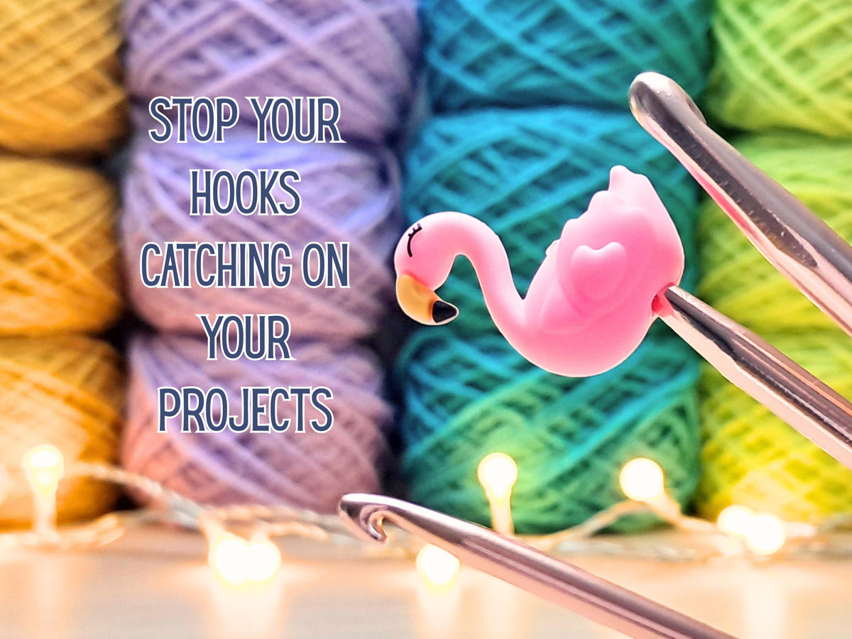 Flamingo Stitch Stopper, Scissor Tip Protector, Knitting Needle Cap, Crochet Project Saver, WIP Bag Tools Notions Accessories Supplies