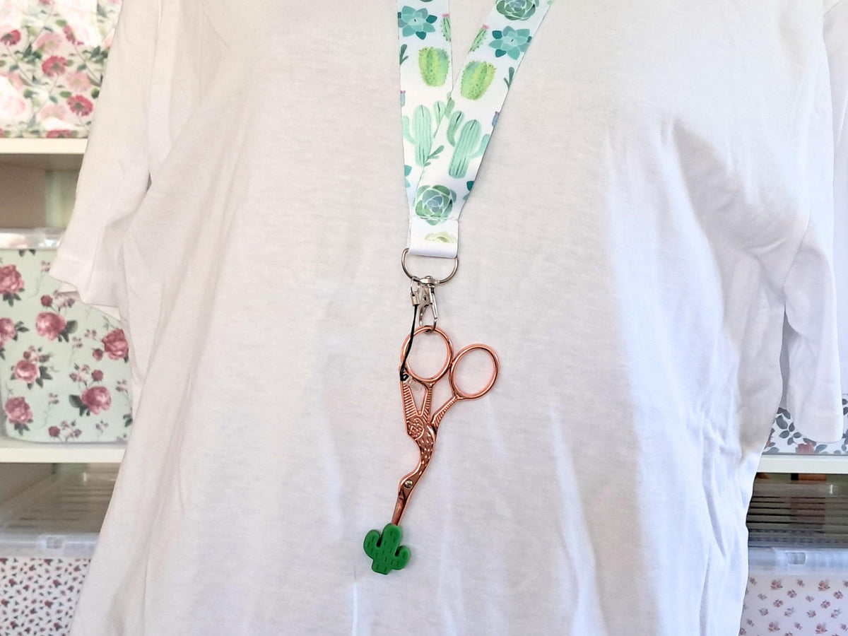 Cactus Lanyard Scissor Protector Set, Plant Crochet Knitting Embroidery Quilting Sewing Accessory Supplies, Crafter Cross Stitch Gift