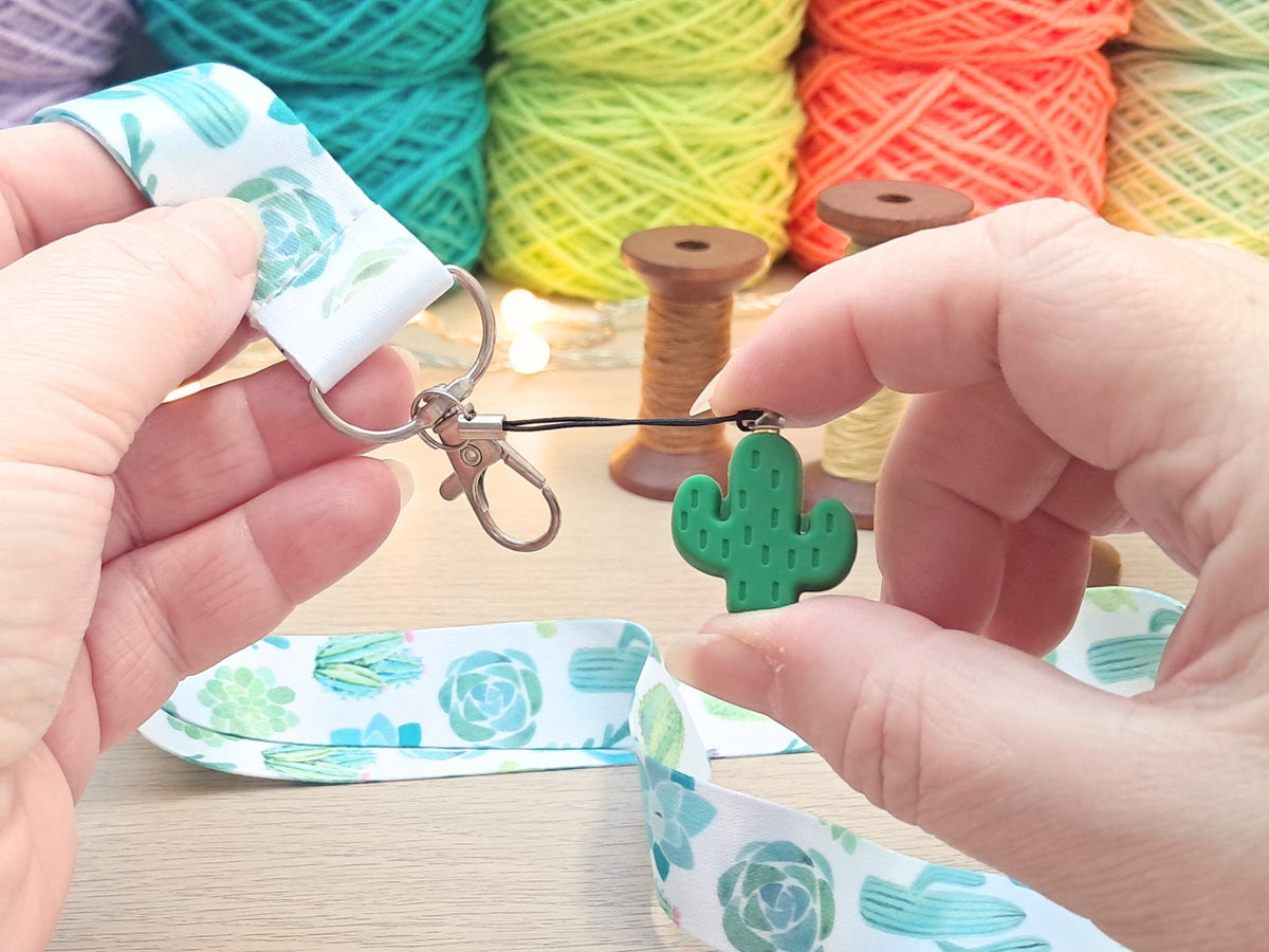 Cactus Lanyard Scissor Protector Set, Plant Crochet Knitting Embroidery Quilting Sewing Accessory Supplies, Crafter Cross Stitch Gift