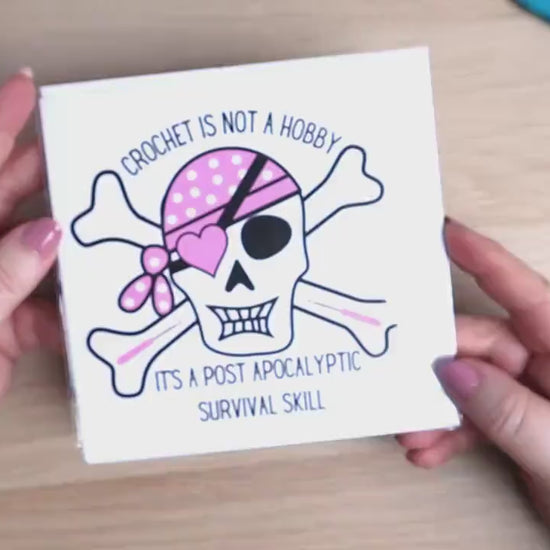 Funny Crochet Hobby Blank Square Greetings Card