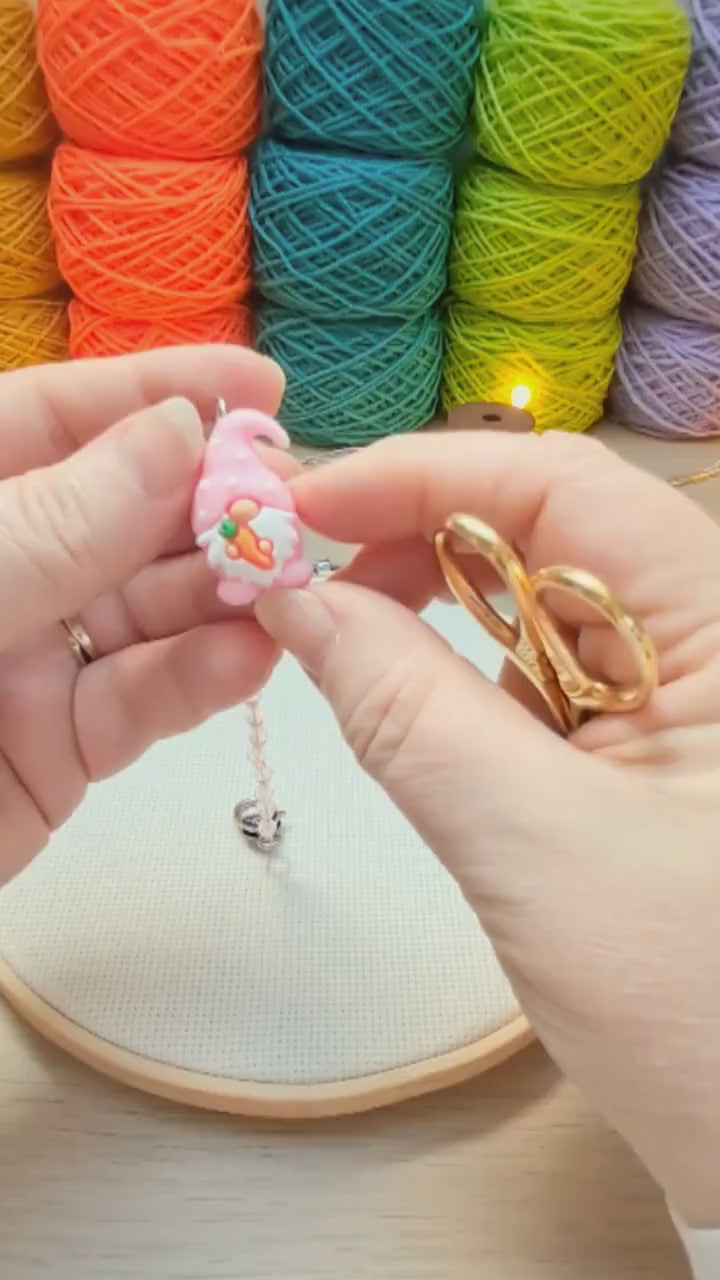 Pink Gonk Scissor Fob with Protection Bead