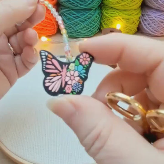 Butterfly Flower Scissor Fob with Scissor Protection