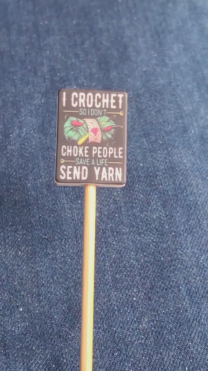 Funny Crochet Quote Silicone Bead Stitch Stopper