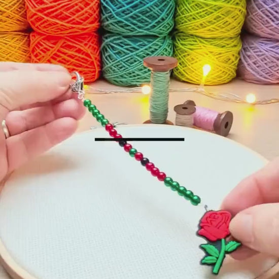 Rose Scissor Fob with Protection Bead