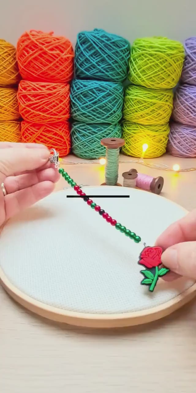 Rose Scissor Fob with Protection Bead